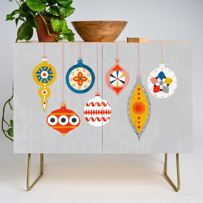 Christmas retro baubles no3 Credenza Gallery Image 1