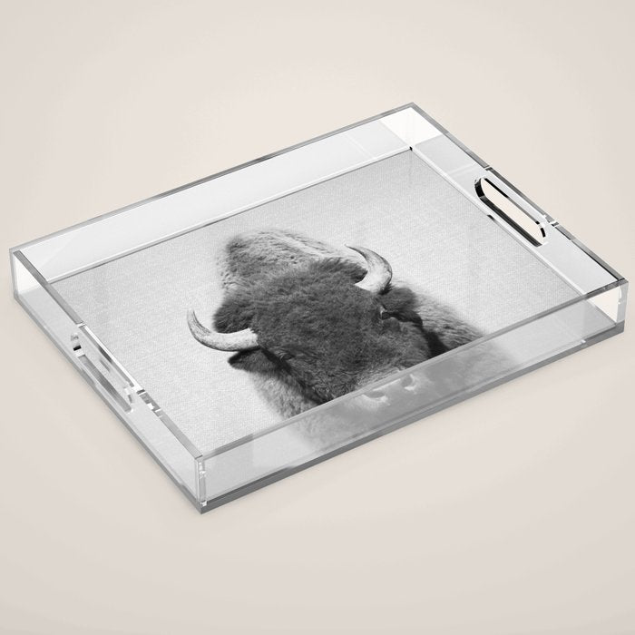 Buffalo - Black & White Acrylic Tray Gallery Image 1
