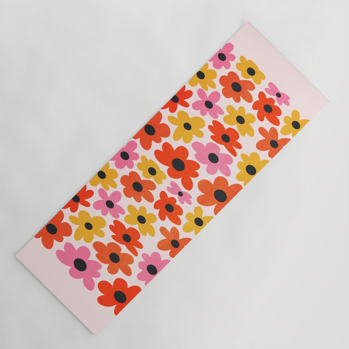 Retro Flowers: Pastel Edition Yoga Mat Gallery Image 1