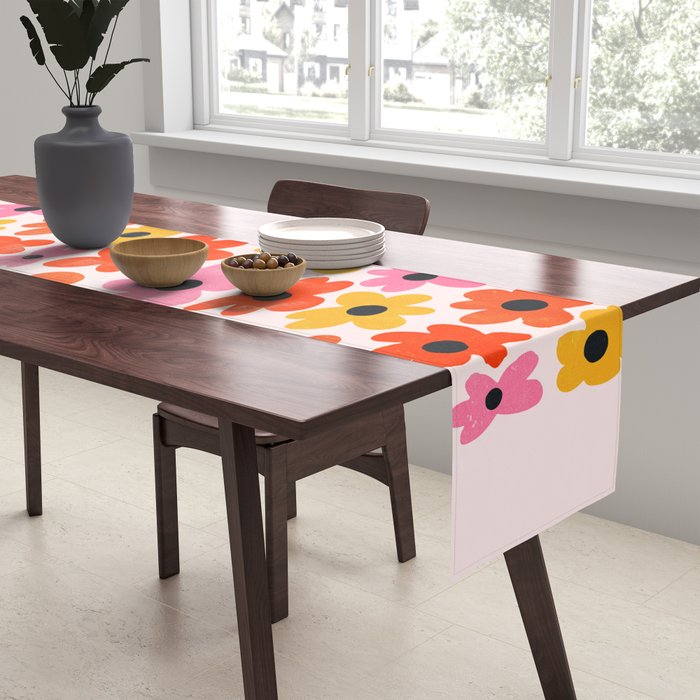 Retro Flowers: Pastel Edition Table Runner Gallery Image 2