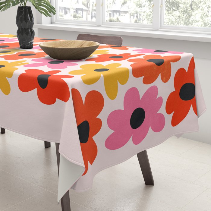Retro Flowers: Pastel Edition Tablecloth Gallery Image 3