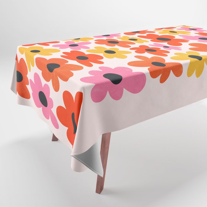 Retro Flowers: Pastel Edition Tablecloth Gallery Image 1