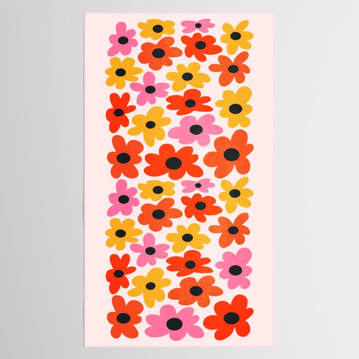 Retro Flowers: Pastel Edition Tablecloth Gallery Image 2