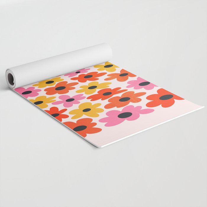 Retro Flowers: Pastel Edition Yoga Mat Gallery Image 2