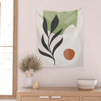 Minimal Abstract Art Plant Wall Tapestry Gallery Image 2