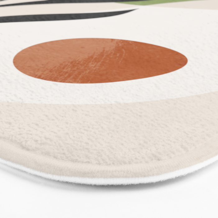 Minimal Abstract Art Plant Bath Mat Gallery Image 3