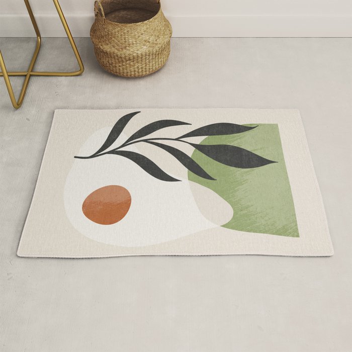 Minimal Abstract Art Plant Rug Gallery Image 1