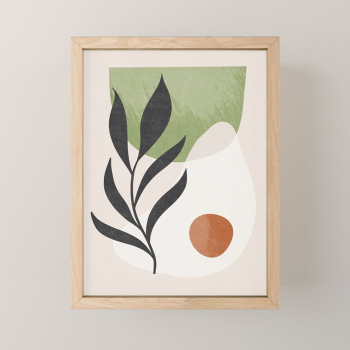 Minimal Abstract Art Plant Mini Art Print Gallery Image 1