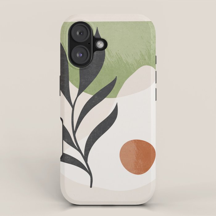 Minimal Abstract Art Plant iPhone Case Gallery Image 1