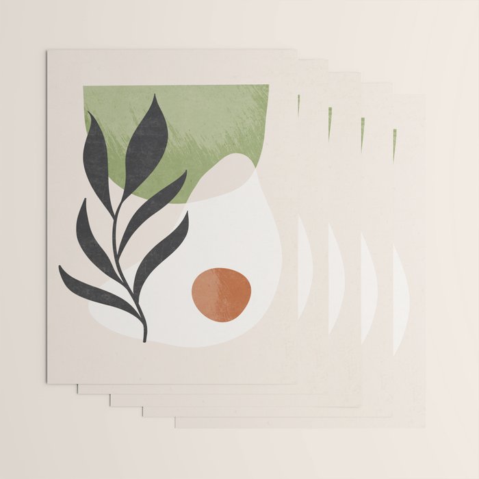 Minimal Abstract Art Plant Wrapping Paper Gallery Image 3