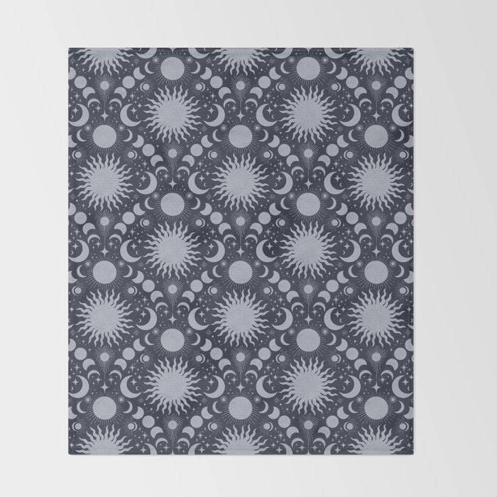 Tarot Celestial Indigo Throw Blanket Gallery Image 2