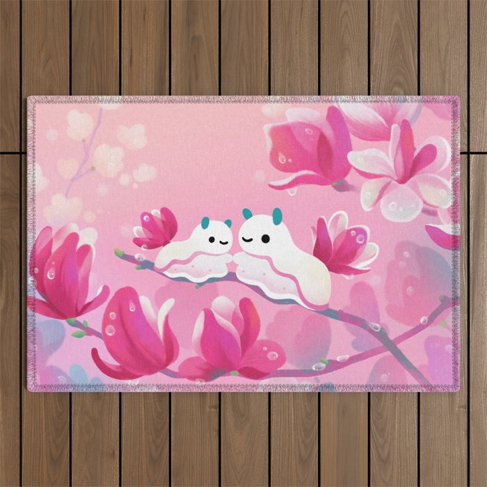 Magnolia sea slug Outdoor Rug Gallery Image 1
