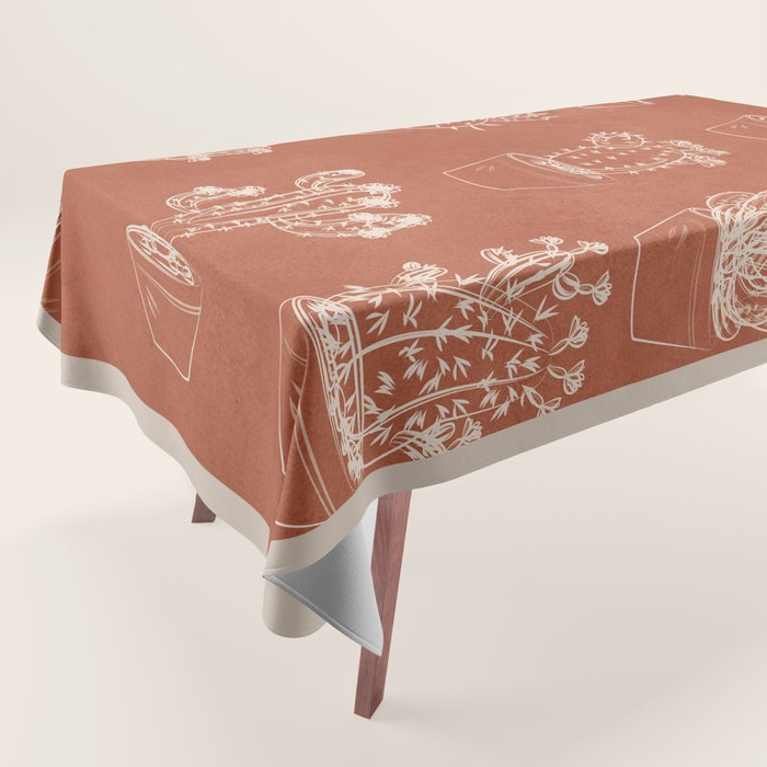 Minimalist Cactus Art 1 Tablecloth Gallery Image 1