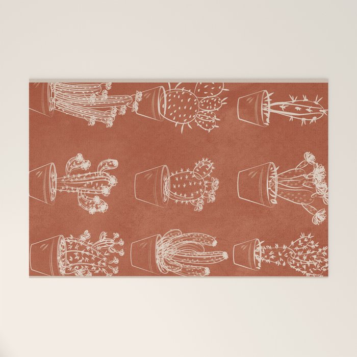 Minimalist Cactus Art 1 Welcome Mat Gallery Image 1