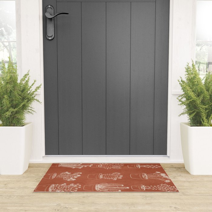 Minimalist Cactus Art 1 Welcome Mat Gallery Image 3