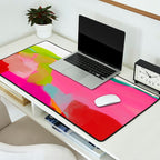 landscape in red with pink abstract art Desk Mat Gallery Image 2