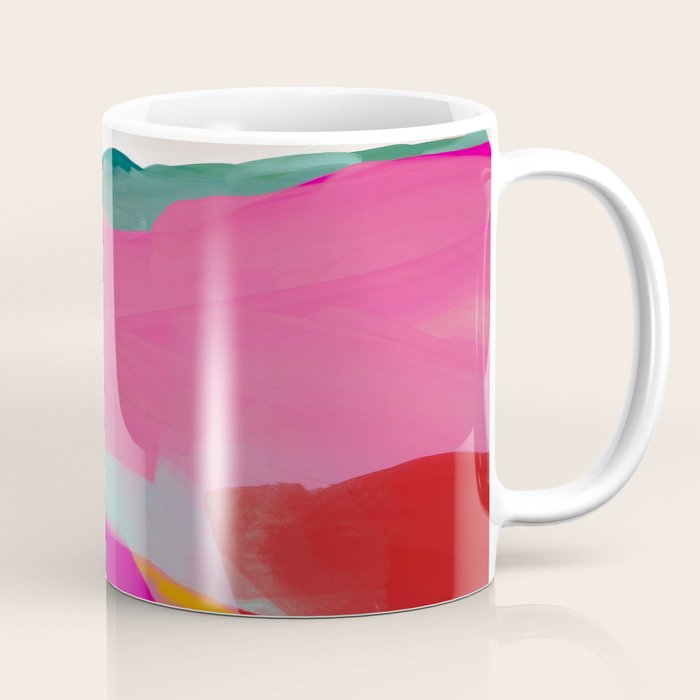 landscape in red with pink abstract art Coffee Mug Gallery Image 1