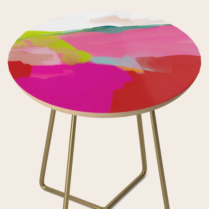 landscape in red with pink abstract art Side Table Gallery Image 2