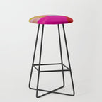 landscape in red with pink abstract art Stool Gallery Image 1