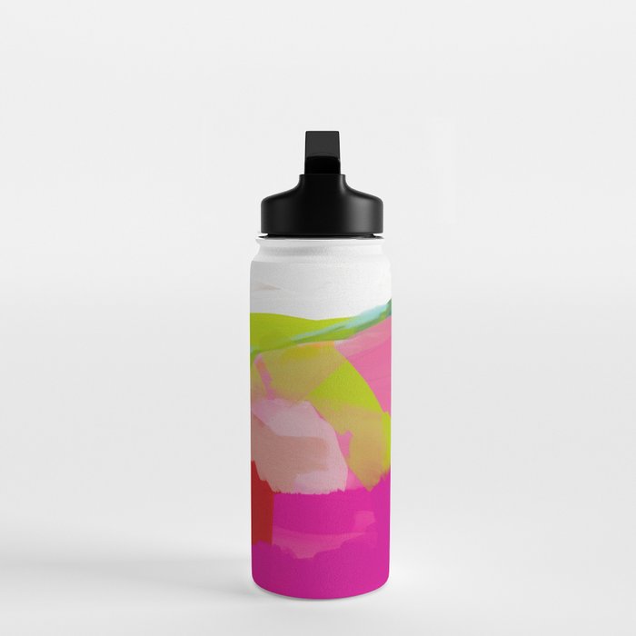 landscape in red with pink abstract art Water Bottle Gallery Image 3