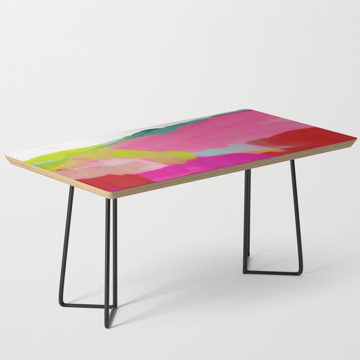 landscape in red with pink abstract art Coffee Table Gallery Image 1