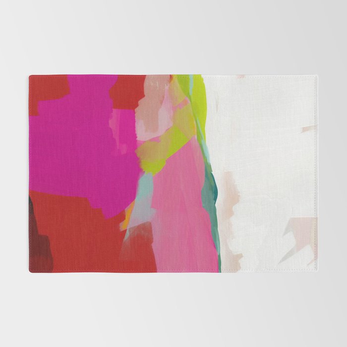 landscape in red with pink abstract art Rug Gallery Image 2