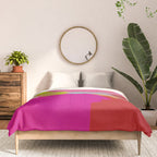 landscape in red with pink abstract art Comforter Gallery Image 3