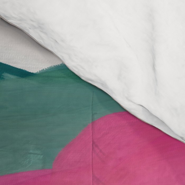 landscape in red with pink abstract art Comforter Gallery Image 4