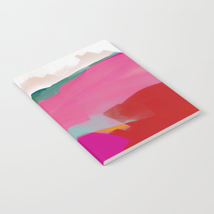 landscape in red with pink abstract art Notebook Gallery Image 1