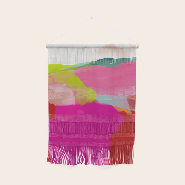 landscape in red with pink abstract art Wall Hanging Gallery Image 1
