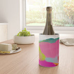 landscape in red with pink abstract art Wine Chiller Gallery Image 4