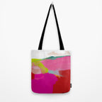 landscape in red with pink abstract art Tote Bag Gallery Image 2