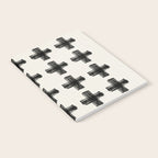 Hand Painted Swiss Cross Pattern - Black on Beige Notebook Gallery Image 2
