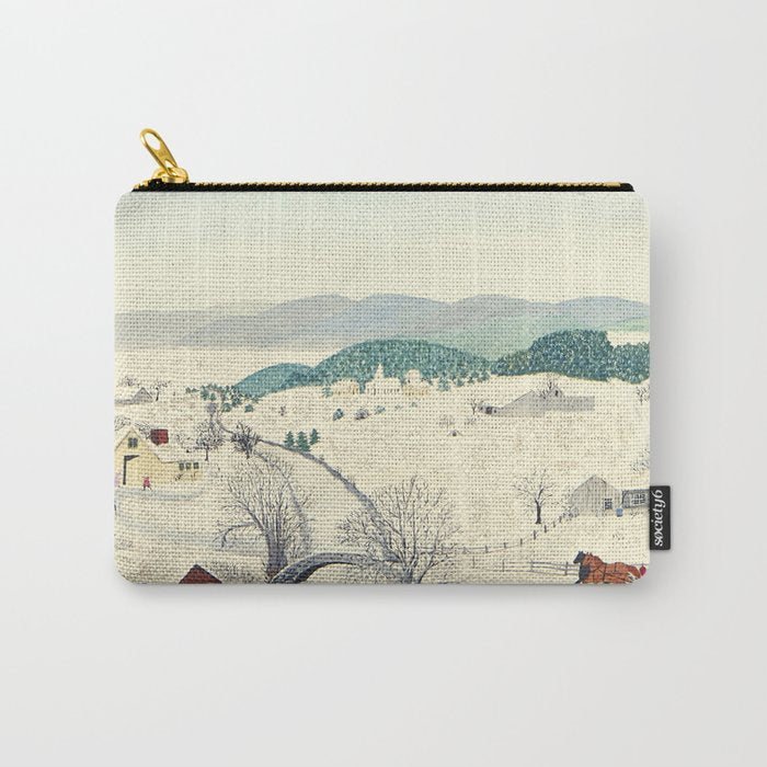 Anna Mary Robertson 'Grandma' Moses To Grandma's House We Go on Thanksgiving Day Folk Art Carry All Pouch Gallery Image 1