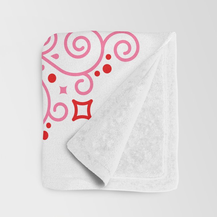 Lotus Blossom Mandala - Red & Pink Palette Throw Blanket Gallery Image 3