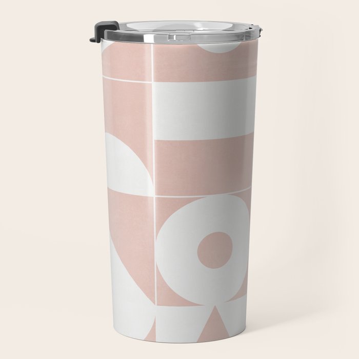 My Favorite Geometric Patterns No.11 - Pale Pink Travel Mug Gallery Image 3