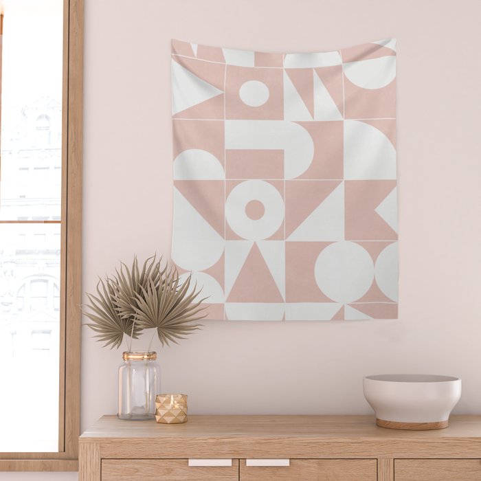 My Favorite Geometric Patterns No.11 - Pale Pink Wall Tapestry Gallery Image 2