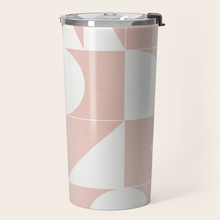 My Favorite Geometric Patterns No.11 - Pale Pink Travel Mug Gallery Image 2