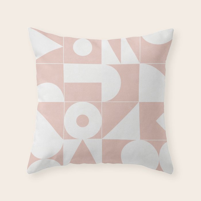 My Favorite Geometric Patterns No.11 - Pale Pink Throw Pillow Gallery Image 1