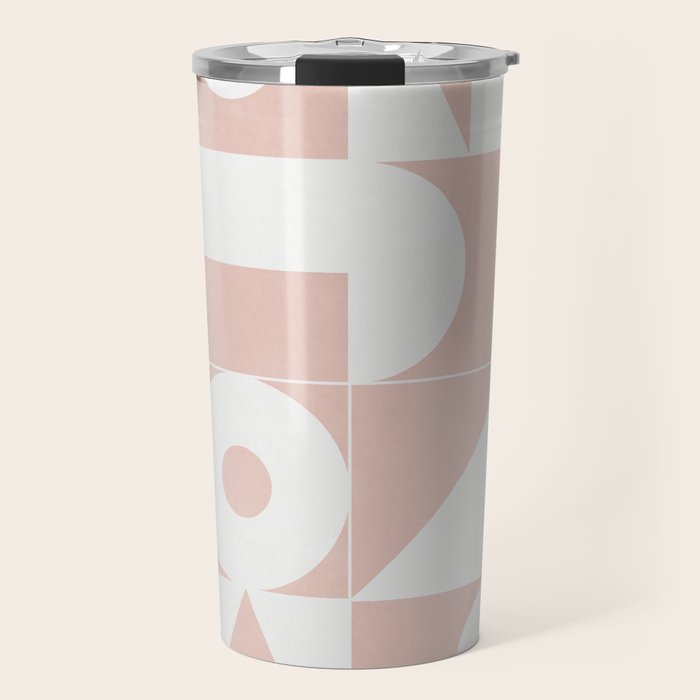 My Favorite Geometric Patterns No.11 - Pale Pink Travel Mug Gallery Image 1