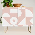 My Favorite Geometric Patterns No.11 - Pale Pink Credenza Gallery Image 1