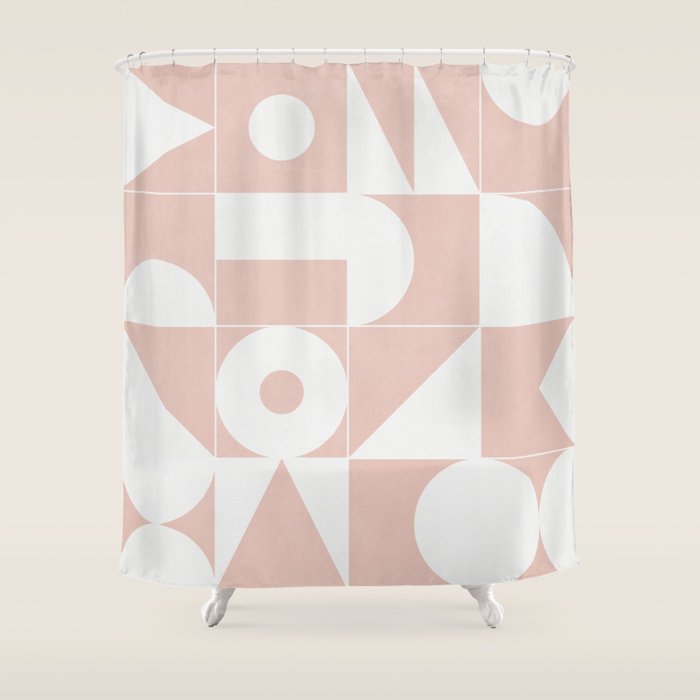 My Favorite Geometric Patterns No.11 - Pale Pink Shower Curtain Gallery Image 1