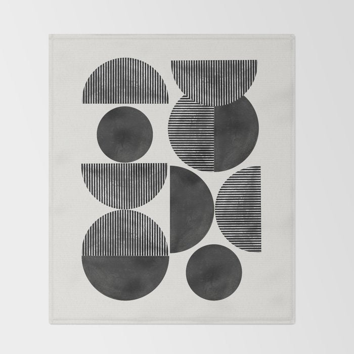 Retro Graphic Mid Century Modern Throw Blanket Gallery Image 2