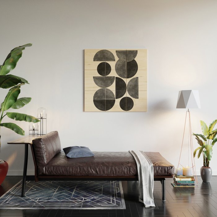 Retro Graphic Mid Century Modern Wood Wall Art Gallery Image 2