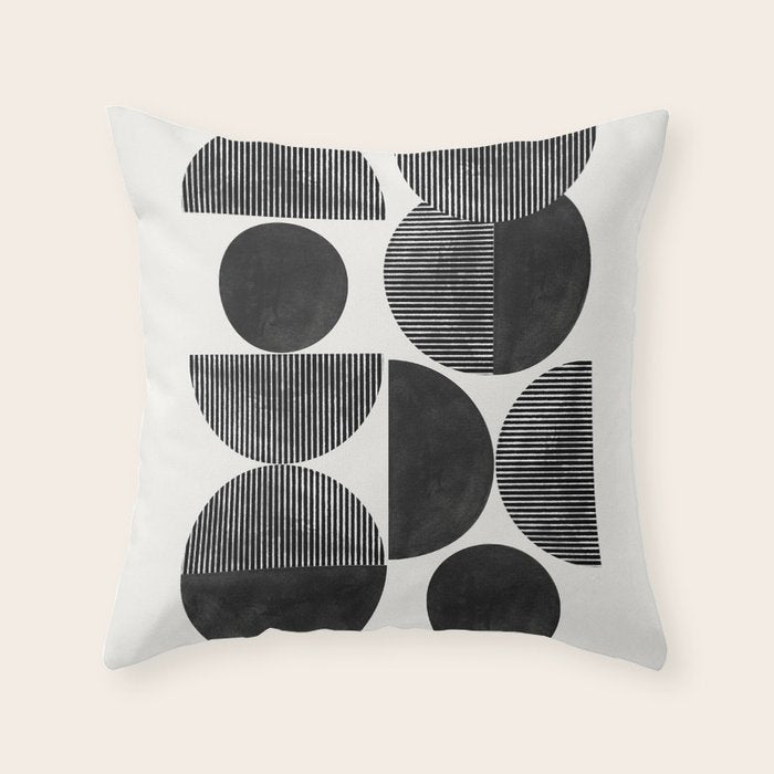 Retro Graphic Mid Century Modern Throw Pillow Gallery Image 6
