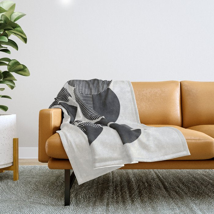 Retro Graphic Mid Century Modern Throw Blanket Gallery Image 1