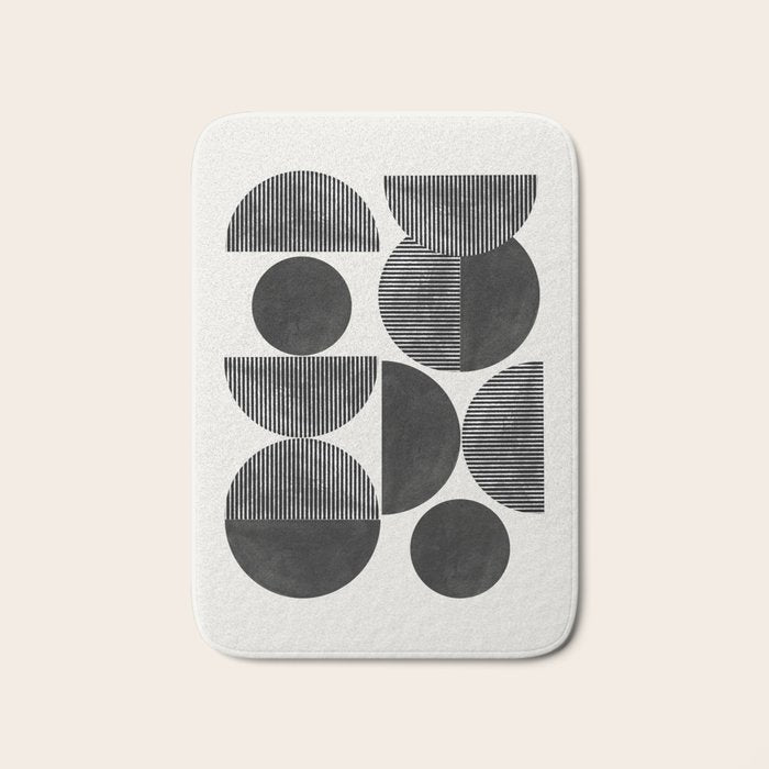 Retro Graphic Mid Century Modern Bath Mat Gallery Image 1