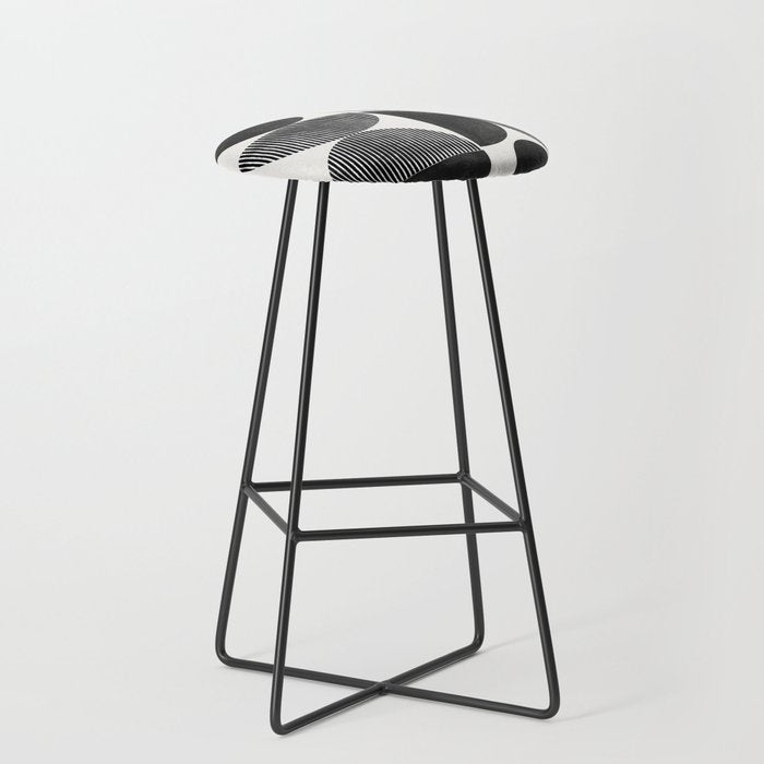 Retro Graphic Mid Century Modern Stool Gallery Image 1
