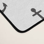 Simple black white modern nautical anchor Desk Mat Gallery Image 4