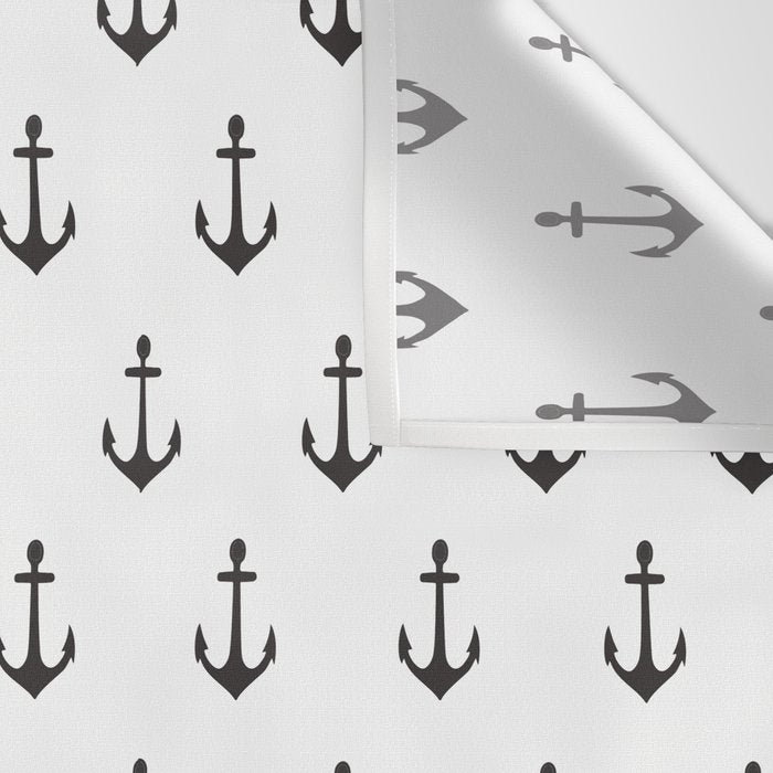 Simple black white modern nautical anchor Wall Tapestry Gallery Image 3